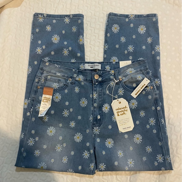 NWT GOGO Sunflower Jeans Two Tone Denim Relaxed Mom Fit Comfy Stretchy Soft 15 - Picture 3 of 12